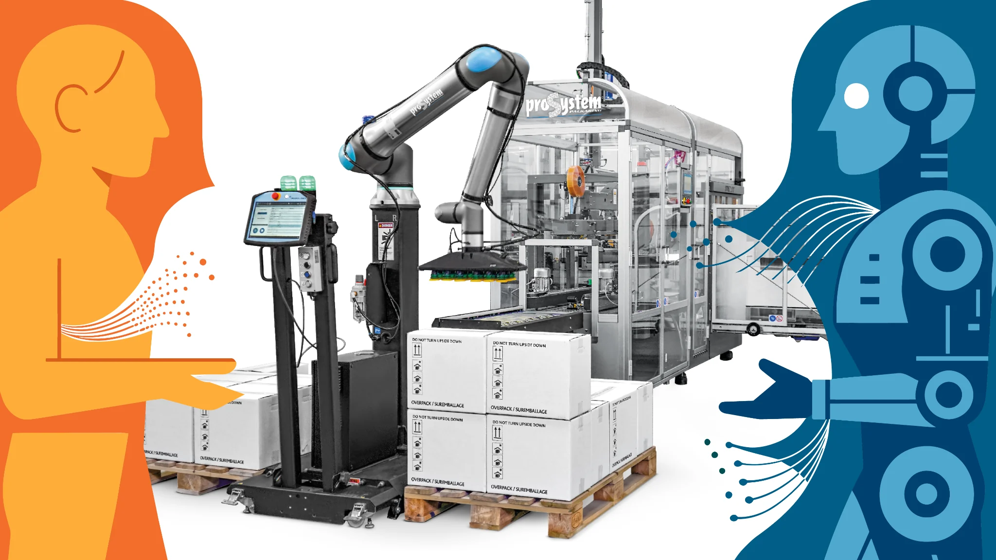 Collaborazione tra operatore e robot ProSystem per l’automazione del packaging